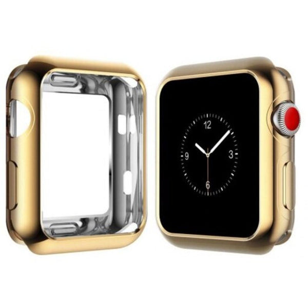 Smart Watch Cases 42Mm Soft Flexible Lightweight Tpu Plated Protector Case For Apple Watch Champagne Gold