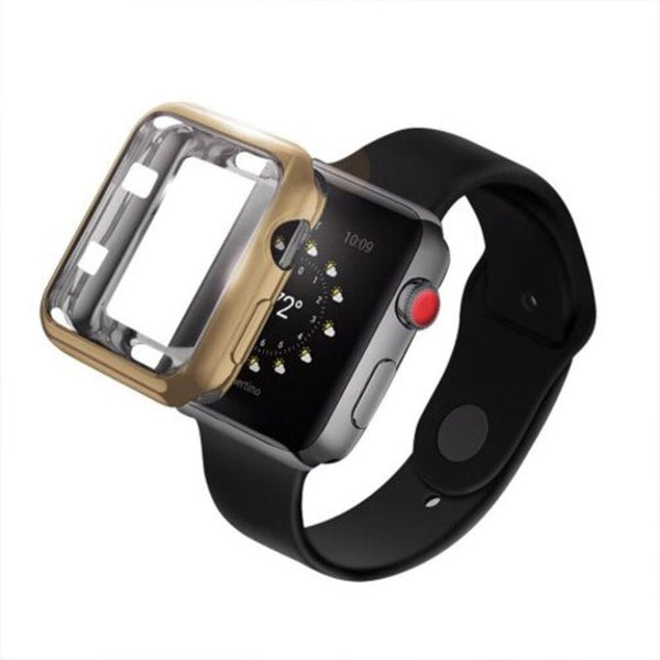 Smart Watch Cases 42Mm Soft Flexible Lightweight Tpu Plated Protector Case For Apple Watch Champagne Gold