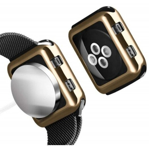 Smart Watch Cases 42Mm Soft Flexible Lightweight Tpu Plated Protector Case For Apple Watch Champagne Gold