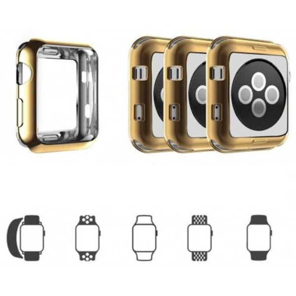 Smart Watch Cases 42Mm Soft Flexible Lightweight Tpu Plated Protector Case For Apple Watch Champagne Gold