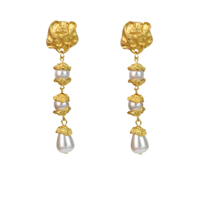 Earrings Floral Pearl Non Fading Alloy High End Design Trendy Accessories