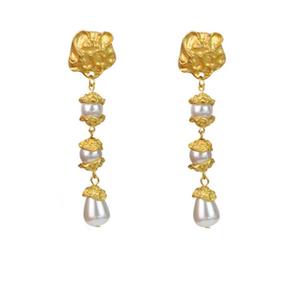 Earrings Floral Pearl Non Fading Alloy High End Design Trendy Accessories