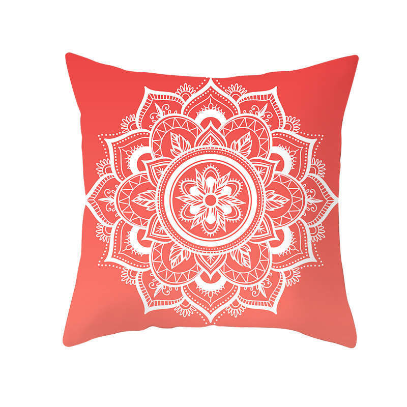 Cushions & Decorative Pillows 45 X 45Cm Coral Cushion Cover Red White Mandala