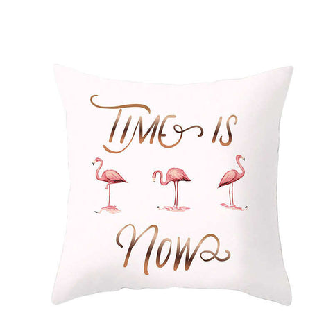 Cushions & Decorative Pillows 45 X 45Cm Flamingo Cushion Cover Time Is Now