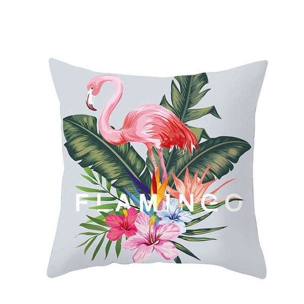 Cushions & Decorative Pillows 45 X 45Cm Flamingo Cushion Cover In Banana Leaves