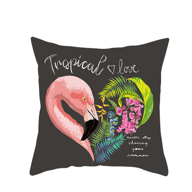 Cushions & Decorative Pillows 45 X 45Cm Flamingo Cushion Cover Tropical Love