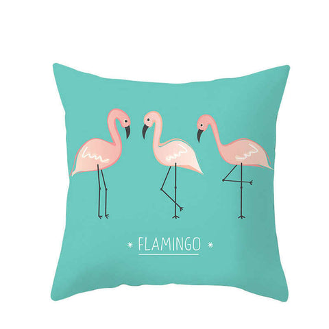 45 X 45Cm Flamingo Cushion Cover Turkish Blue
