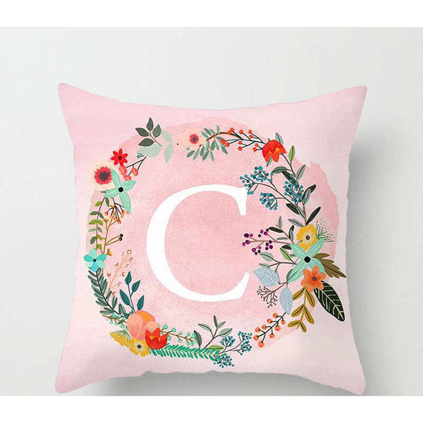 Cushions & Decorative Pillows 45 X 45Cm Letter Cushion Cover Wreath