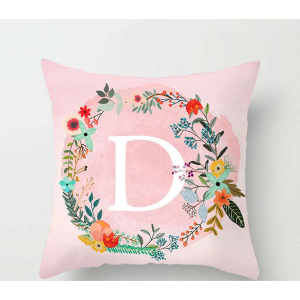 Cushions & Decorative Pillows 45 X 45Cm Letter Cushion Cover Wreath D