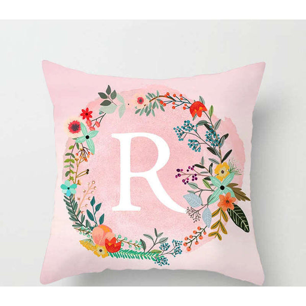 Cushions & Decorative Pillows 45 X 45Cm Letter Cushion Cover Wreath R