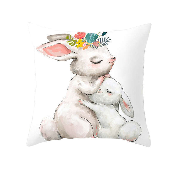 Cushions & Decorative Pillows 45 X 45Cm Mother's Day Cushion Cover Hugging Bunnies