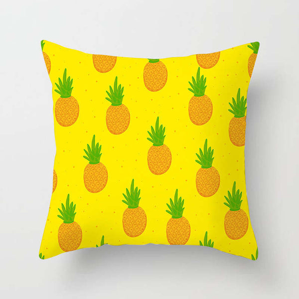 45 X 45Cm Stylish Tropical Green Red Yellow Pineapple Cushion Cover