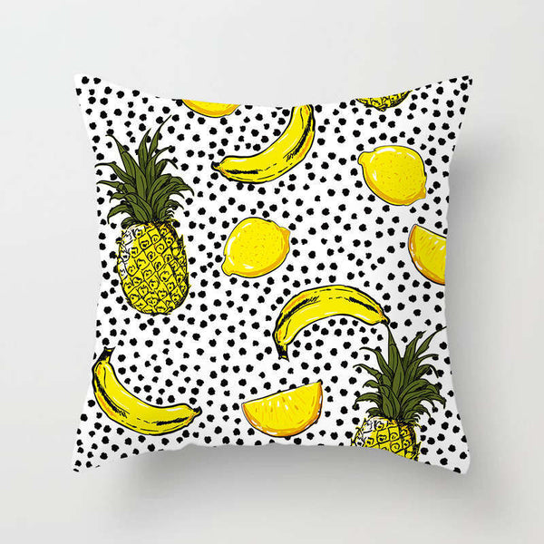 45 X 45Cm Stylish Tropical Green Red Yellow Pineapple Cushion Cover