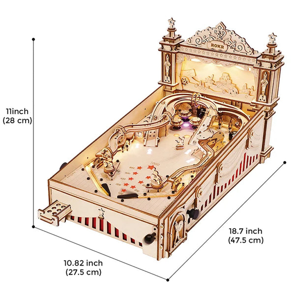 Puzzles Robotime Rokr Diy Pinball Machine 3D Wooden Puzzle Table Game Eg01