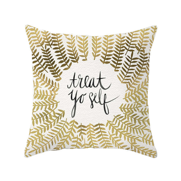 45 X 45Cm Gold Printed Cushion Cover