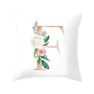 Cushions & Decorative Pillows 45 X 45Cm Letter Cushion Cover Pink F With Flower