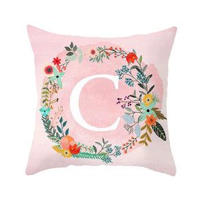 Cushions & Decorative Pillows 45 X 45Cm Letter Cushion Cover Wreath