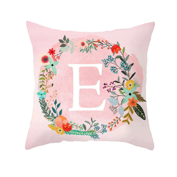 Cushions & Decorative Pillows 45 X 45Cm Letter Cushion Cover Wreath E