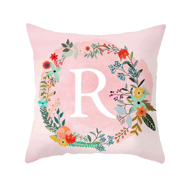 Cushions & Decorative Pillows 45 X 45Cm Letter Cushion Cover Wreath R