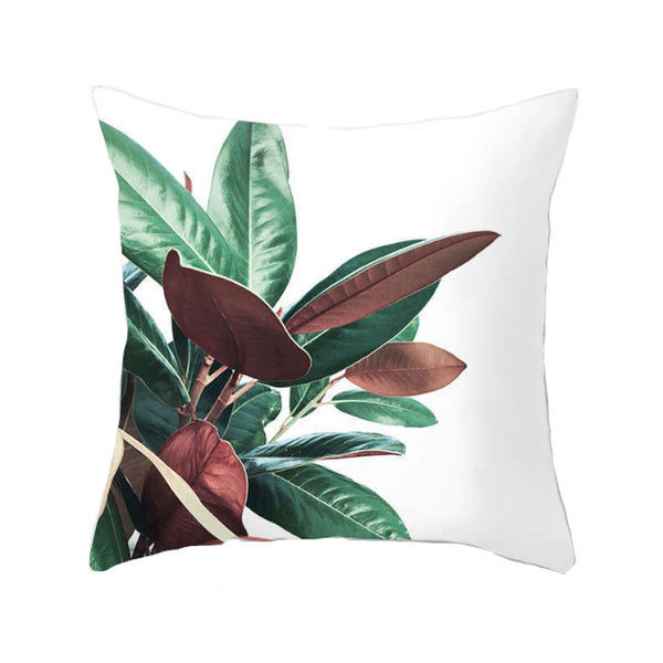 Cushions & Decorative Pillows 45 X 45Cm Stylish Tropical Green Brown Leaves Cushion Cover