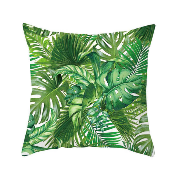 Cushions & Decorative Pillows 45 X 45Cm Stylish Tropical Green Leaves Cushion Cover