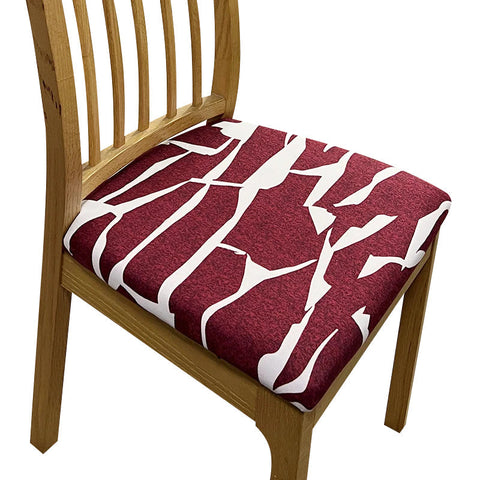 Slipcovers Chair Cover Wine Red White Cracks Print Stretch Seat For Home Dining Kitchen