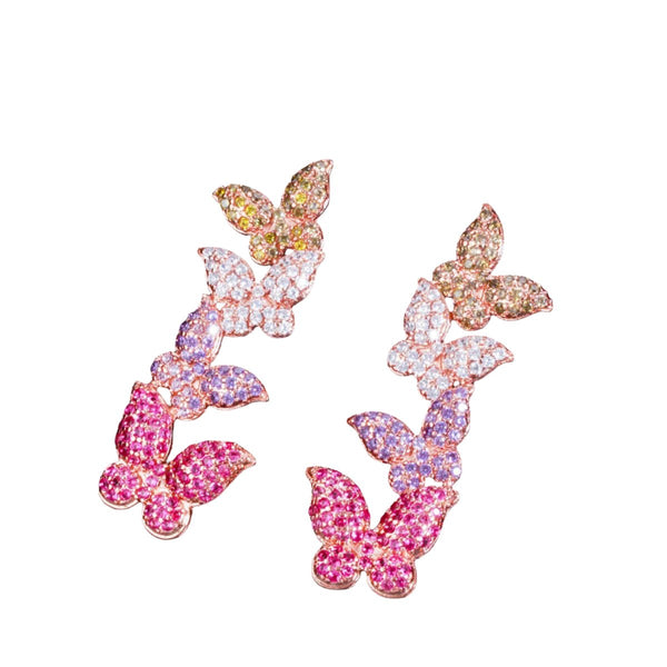 Earrings Butterfly Zircon Korean Style Versatile Jewelry