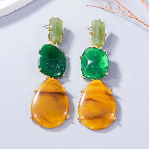 Earrings Women Special Shaped Geometric Multi Layered Exaggerated Resin Lady