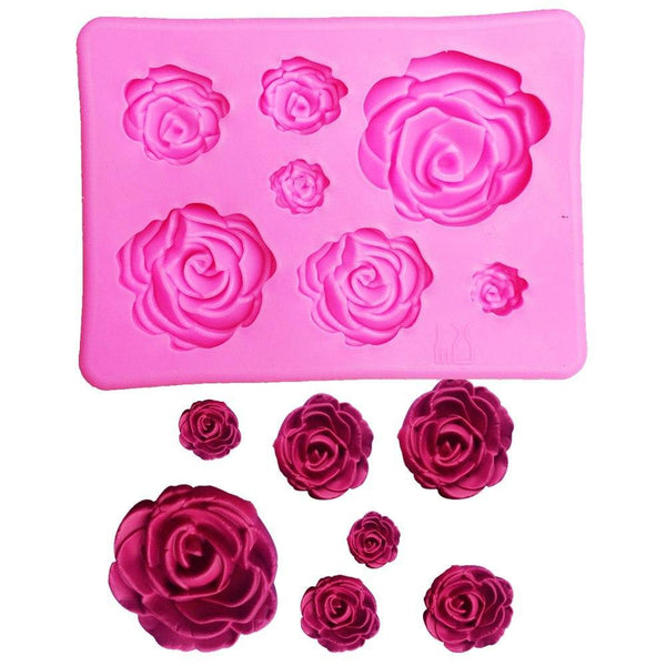 Muffin Pans & Baking Moulds 3D Silicone Mini Rose Mold Flower Shape Cake Decorating Mould