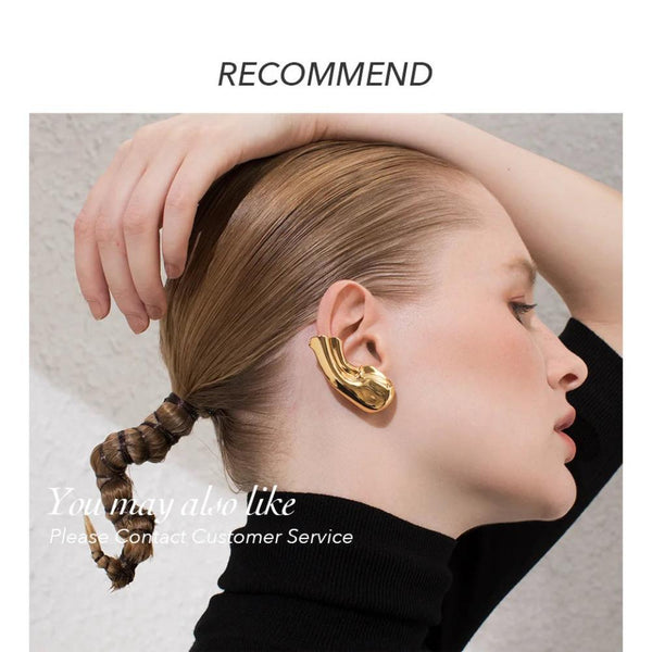 Earrings Auricle Ear Cuff Clip On For Women Non Piercing Gold Plated Cuffs