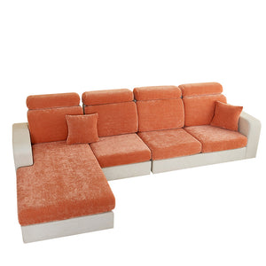 Slipcovers Sofa Cover Rustic Orange L Shape Polyester Chenille Thick Stretchable