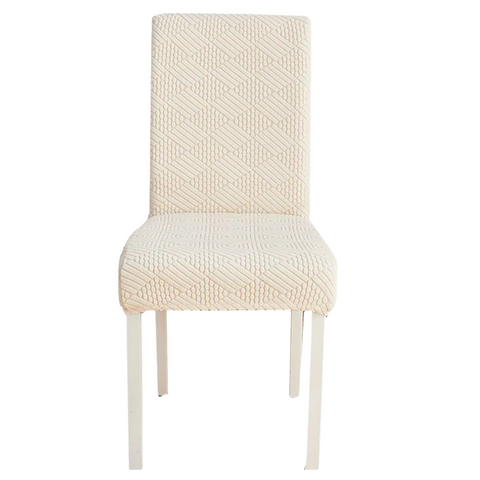 Slipcovers Chair Cover Beige Checkered Line Design Anti Dirt Elastic For Dining Room Kitchen