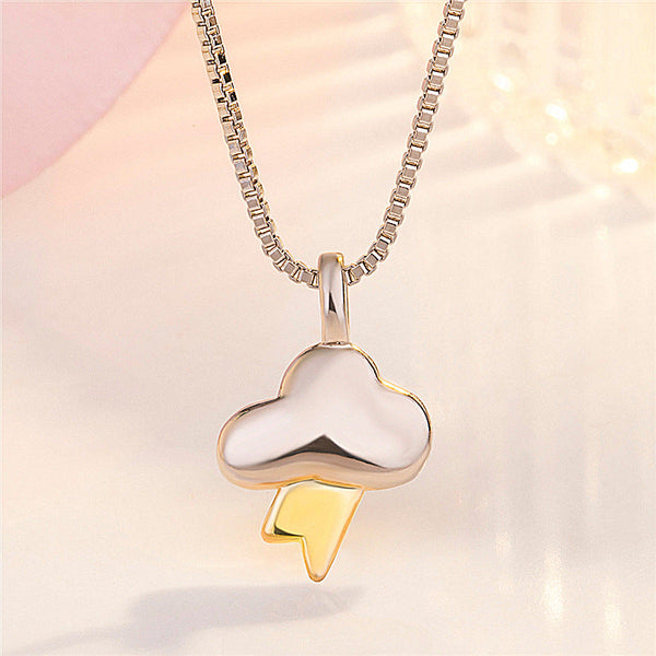 Gold Plated Color-Separated Lightning Pendant Necklace