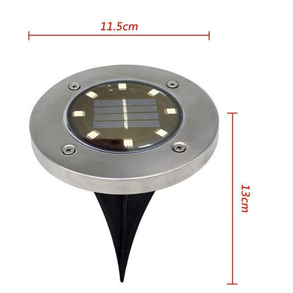 Landscape & Walkway Lights 4Pcs 8 Led Solar Power Disk Lights Buried Outdoor Under Ground Waterproof Lamp