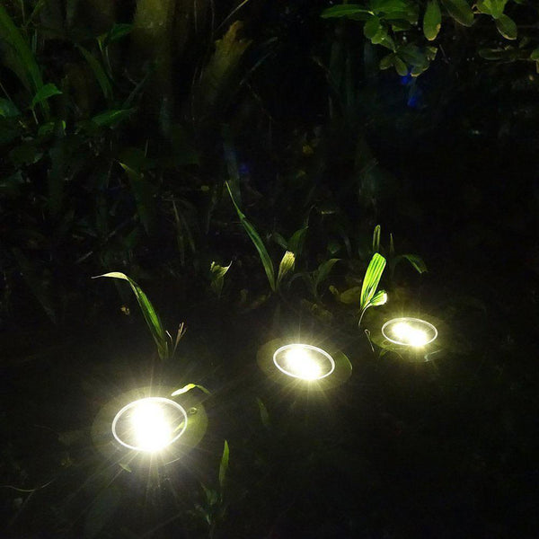 Landscape & Walkway Lights 4Pcs 8 Led Solar Power Disk Lights Buried Outdoor Under Ground Waterproof Lamp