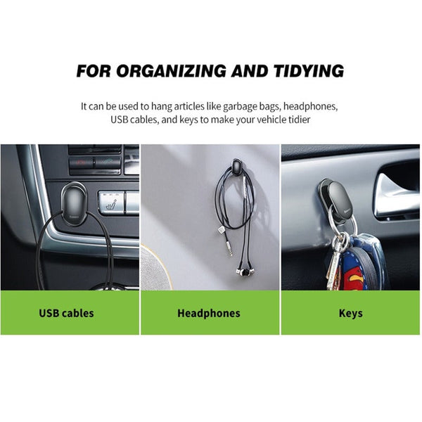 Car Organisers 4Pcs Hooks For Carscar Organizer Storage Usb Cable Headphone Key Self Adhesive Wall Hanger Auto Fastener Clip