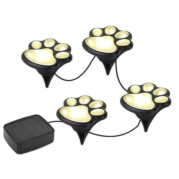 Landscape & Walkway Lights Outdoor String Lights 4Pcs Paw Print Led Solar Garden