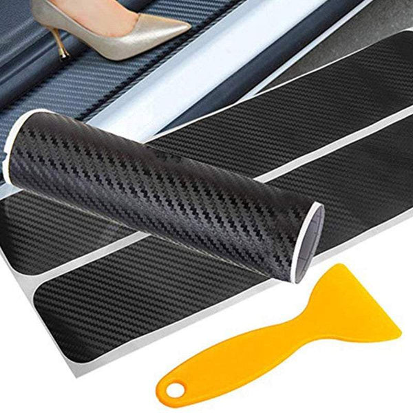 Mouldings, Trim 4Pcs Car Floor Mats Anti Scratch Carbon Fibre Vehicle Stickers