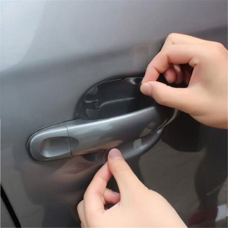 Decals & Stickers 4Pcs / Pack Car Door Handle Protection Film Sticker Prevent Scratching White