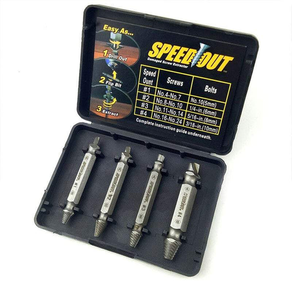 Screw Extractors 4Pcs Double Head Damaged Broken Kit