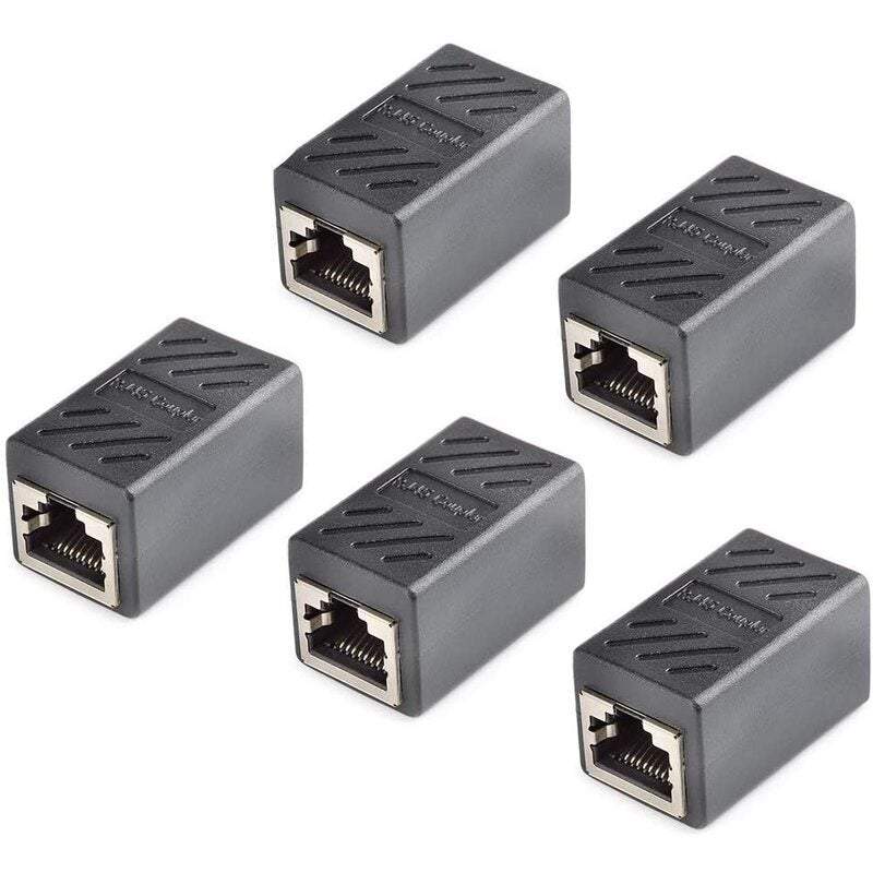 Splitters, Couplers & Adapters Network Cards Adapters 5 Pack Rj45 Coupler Ethernet Cable Extender Linear For Cat7 Cat6 Cat5e Female To Black