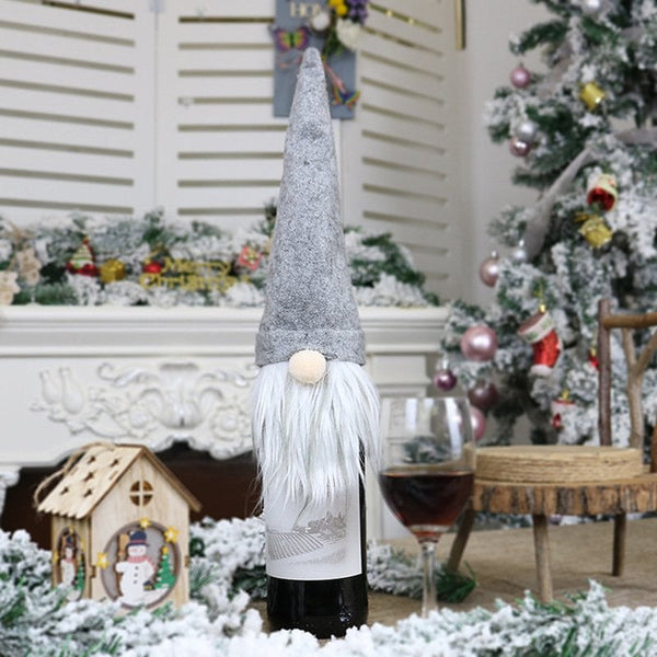 Seasonal Decorations 5Pcs Christmas Decorations Faceless Old Man Doll Wine Bottle Cover Gift Bag