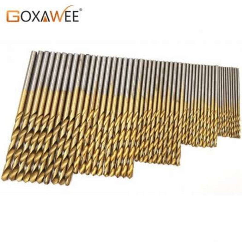 Drill Bits 50Pcs Titanium Coated Twist Drill Bit Aluminum Set High Steel For Woodworking Plastic