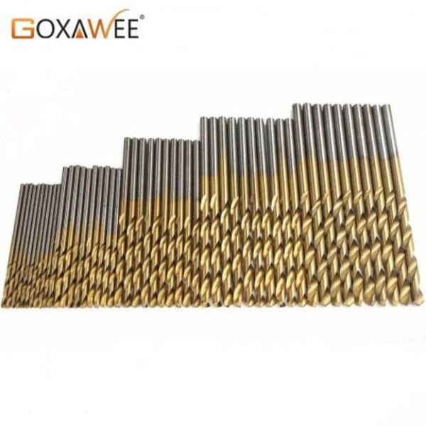 Drill Bits 50Pcs Titanium Coated Twist Drill Bit Aluminum Set High Steel For Woodworking Plastic