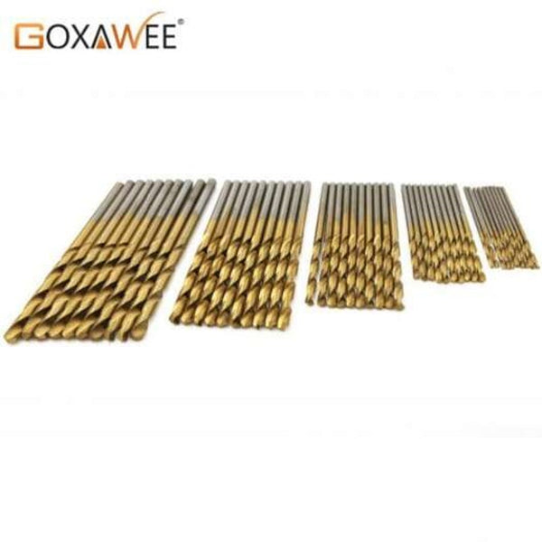 Drill Bits 50Pcs Titanium Coated Twist Drill Bit Aluminum Set High Steel For Woodworking Plastic