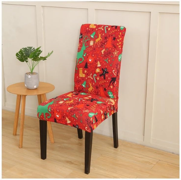 Slipcovers Chair Cover Orange Christmas Small Icons Design Anti Dirt Elastic For Dining Room