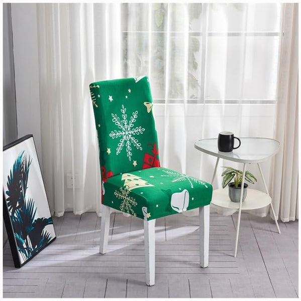 Slipcovers Chair Cover Green Big Leaf Snow Flakes Design For Dining Room Kitchen Wedding Hotel Banquet Restaurant