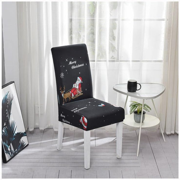 Slipcovers Chair Cover Black Santa Reindeer Sly Design Anti Dirt Elastic Material