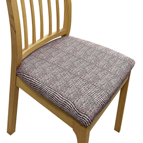 Slipcovers Chair Cover Dark Brown Wavey And Straight Line Pattern Stretch Seat For Home Dinning Kitchen