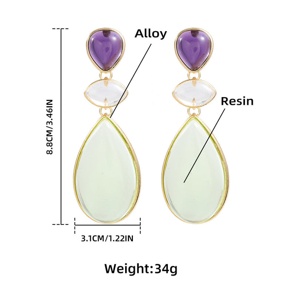 Earrings Women Trendy Party Drop Shaped Morandi Colour Jewelry